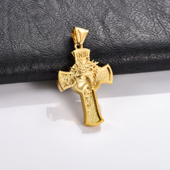 Religious Stainless Steel Cross Pendant Necklace for Women Men Charms for Chain Choker Christian Metal Jewelry Making Accessory