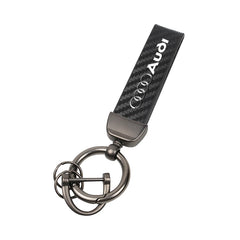 Suede Car Logo Keychain for Audi A1–A8 Q1–Q8 TT