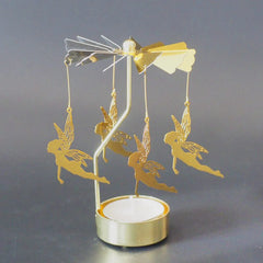 Gold Silver Candlesticks Rotating Romantic Rotation Spinning Carrousel Tea Light Candle Holder Dinner Wedding Bar Party
