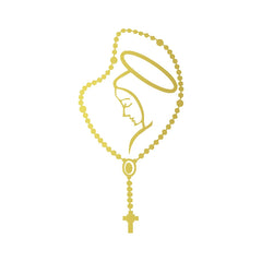 Rosary Virgin Mary Fatima vinyl catholic laptop car bumper stickers decals Catholic Religous Virgen Latin God