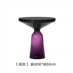 Artistic Glass Coffee Table, Creative Design End Tables for Living Room , Stylish Accent Tea Table with Various Sizes & Colors Living Room Furniture