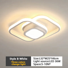Modern Baked Enamel Finish LED Ceiling Lamp 3 Color Temperature Corridor Lights Balcony Lamps Bedroom Living Room 110V-240V