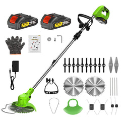 CONENTOOL 21V Cordless Grass Trimmer 6 Inch Foldable Electric Lawn Mower with 5 Types Blades & Battery Garden Yard Pruning Tools
