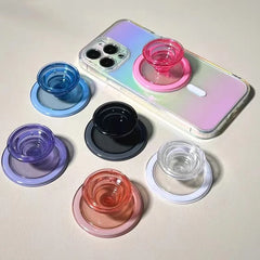 For Magsafe Magnetic Phone Grip Tok Griptok Stand For iPhone Funny Foldable Wireless Charging Holder Pink round