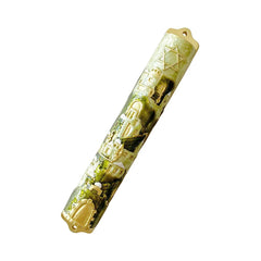 Hand Painted Door Mezuzah Ornament with Screw Zinc Alloy Jewish Mezuzah Case Cover Delicate Embellished Door Wall Hanukkah Decor