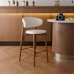 Light Luxury Modern Bar Stools with Curved Backrests, Upholstered Seats, Perfect for Kitchen Island, Family Bar and Cafe Kitchen & Dining Furniture
