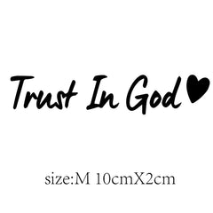 Vinyl Trust In God Carbon Sticker Cars Decal Weatherproof Auto Styling Cartoon Car Stickers Car Accessories