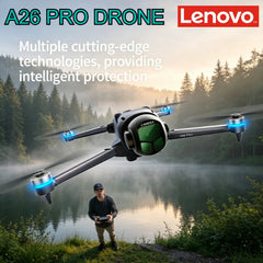 Lenovo A26 Pro Drone 5G WiFi Drone 4K Dual HD Camera Large Screen Remote Controller Brushless Motor Professional Quadcopter Toy
