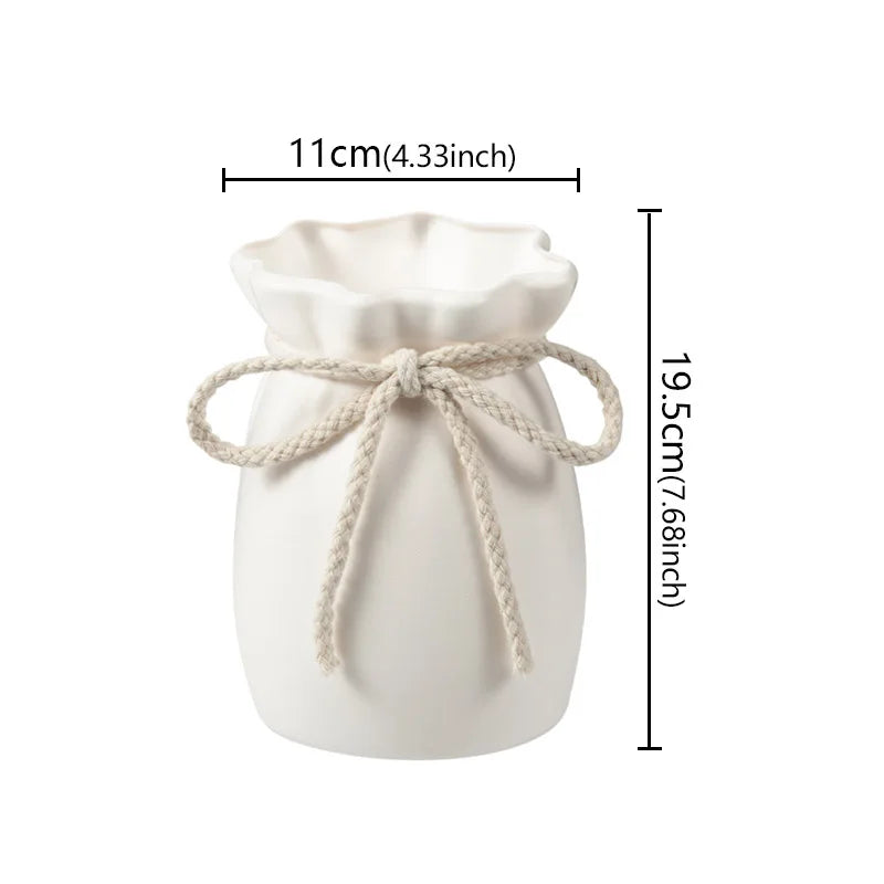 Nordic Bow Design Plastic Flower Vase – Modern Home Decor
