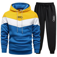 Men’s Tricolor Hoodie Tracksuit Set