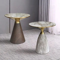 Nordic Light Luxury Round Coffee Table Modern Exquisite Home Creative Corner Table Living Room Furniture Sofa Side Rock Plate Round Tables