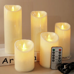 Remote LED Pillar Candle USB-C Rechargeable Atmosphere Light & Timer For Wedding Party Yellow LED Bedside Night Lamp Tealight