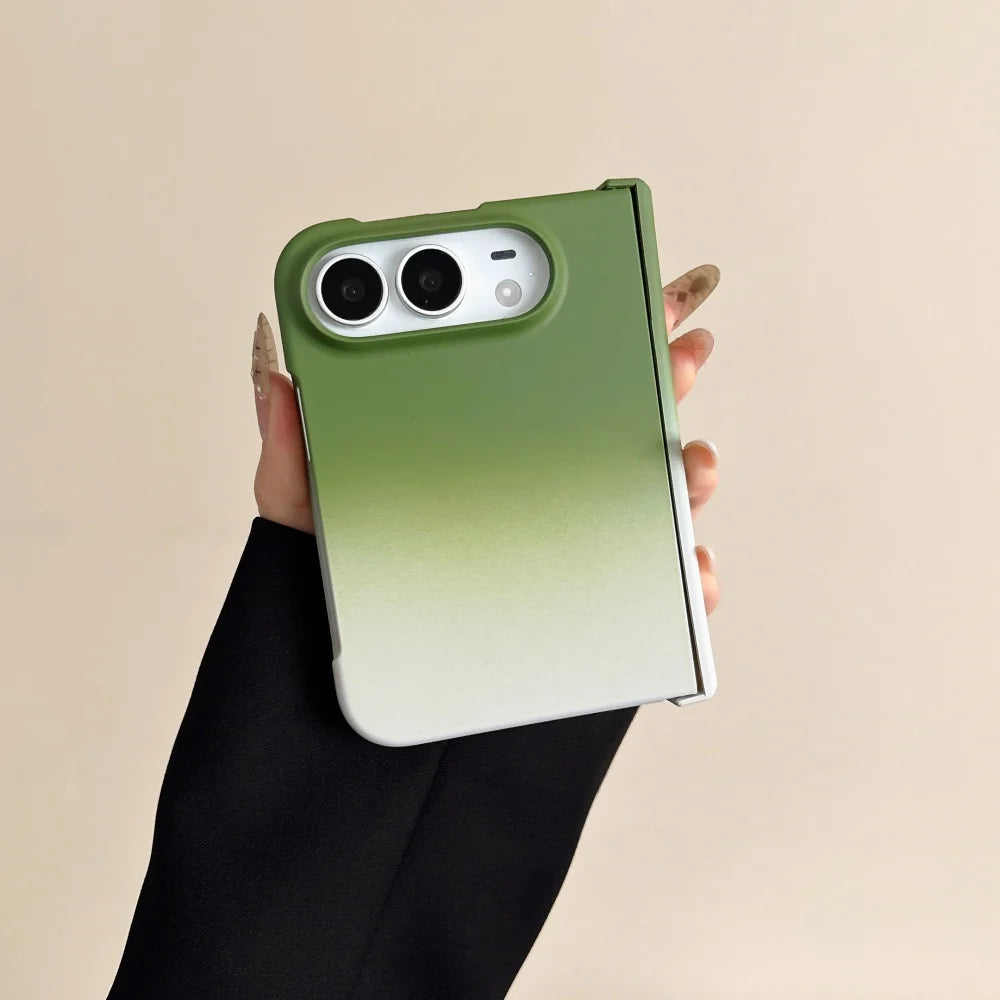 For iPhone Ultra Fold Two Color Gradient Frosted Bumper Case Hinge Protection Matte Shockproof PC Back Cover 18ultra Phone Funda