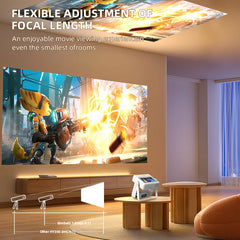 XBJ Smart Touch Screen Portable Projector Support 4K Wifi 6 Bluetooth Auto Focus Compatible with phone/ TVStick/pc/IndoorOutdoor