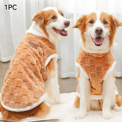1.5-25kg Flannel Dogs Clothes Winter Warm Sweater Pet Clothing Golden Retriever Dog Coats Sweatshirt Pets Puppy Pullover Vest Pet Shop Pet Clothing