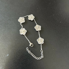 Plum Blossom Five-Leaf Clover Bracelet & Necklace – Y2K Style Jewelry
