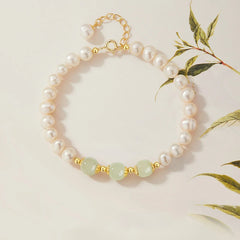 Natural Hetian Jade Green Beads Bracelet – Luxury Elegant Jewelry for Women