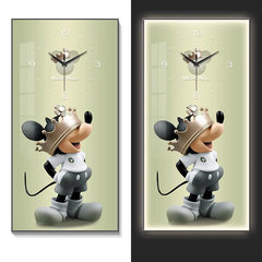 Fashionable Home Wall Decoration Cartoon Mickey Hanging Painting Creative Large Digital Clock LED Luminous Painting Wall Clock