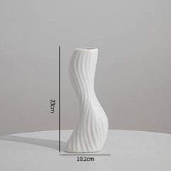 Nordic Vase Imitation Ceramic Flower Bottle Decorative Flowerpot Flower Arranging Ornament Plastic Home Pot Wedding decor