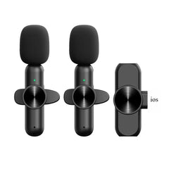 Basix Mini Wireless Lavalier Microphone Noise Cancelling for iPhone Android Cameras - Portable Wireless Mic for Live Interviews