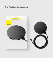 Baseus 15W Wireless Chargers For iPhone 16 15 14 Samsung LED Display Desktop Wireless Charging Pad For Airpods Fast Charger