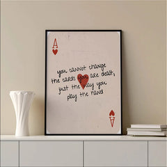 1pcs Ace Card Positive Sayings Print Fashion Canvas Wall Art Canvas Print Aesthetic Decor Vintage Bedroom Cute Poster  wall art