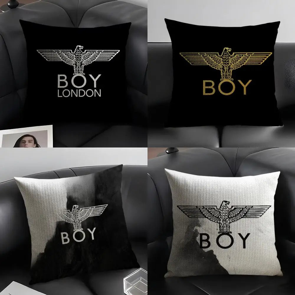 Brand B-BOY LONDON Cushion Cover Natural Linen Organic Fabric Double-Sided Printing Sofa Home Decor Breathable Environmentally