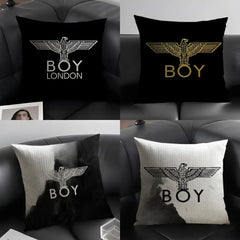 Brand B-BOY LONDON Cushion Cover Natural Linen Organic Fabric Double-Sided Printing Sofa Home Decor Breathable Environmentally