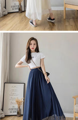 Women’s High-Waist Chiffon Wide-Leg Pants – Spring/Summer Plus Size