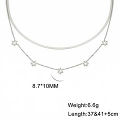 Lucktune Magen David Star Snake Chain Necklace for Women Stainless Steel Hexagram Pendant Necklace Choker Jewish Vintage Jewelry