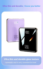 New 500000mAh Mini Power Bank Built-in 4 Cables Large Capacity Super Fast Charging External Battery for IPhone Samsung
