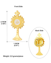 10Pcs Enamel JHS Cross Chalice Medal Brooches Catholic First Communion Jesus Grail Lapel Pin Breastpin Jewelry Accessories