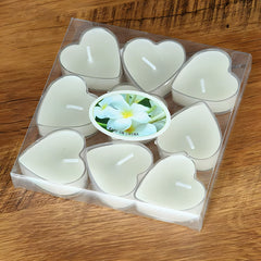 9Pcs Scented Aromatic Candle Smokeless Light Tea Wax Candles Gift Heart-Shape Wedding Festival Party Home Decoration Supplies