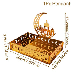 Ramadan Tray Table Centerpieces Plate Acrylic Ramadans Eid Mubarak Decorations for Home 2025 Islam Muslim Festival Party Gifts