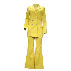 Women’s Solid Color Casual 2-Piece Wide-Leg Pants Set