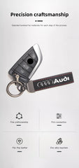 Suede Car Logo Keychain for Audi A1–A8 Q1–Q8 TT