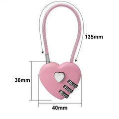 Love Lock Wedding Lock Heart Love Combination Lock School Bag Backpack Trolley Box Concentric Lock Color Zinc Alloy