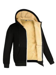 Men Winter Lambswool Hooded Fleece Jacket –  Warm Casual Coat