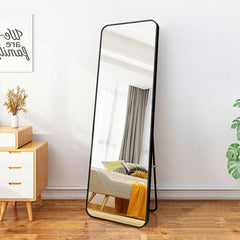 Arched metal length floor mirror bedroom living room Dressing Cream Girls Mirror  Modern Simple Full Body Frame Mirror