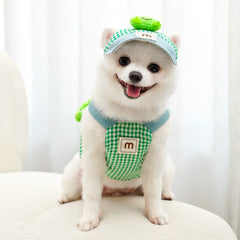 Cartoon Pet Harness Leash Sun Hat Set Cute Kitten Puppy Costume Cat Small Dogs Vest Harness Rope Cap 3pcs Outdoor Pet Shop