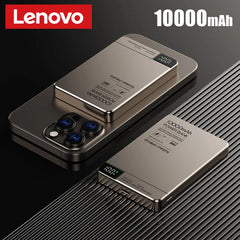 Lenovo 10000mah Ultra-thin Power Bank Magnetic Wireless Digital Display Fast Charging External Battery For Magsafe For Iphone