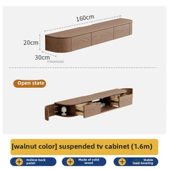 Solid Wood Suspended TV Stand Creative Wall-mounted Storage TV Cabinet Living Room Furniture Home Designer Center Table h