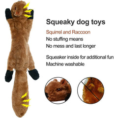 Funny Simulated Animal No Stuffing Dog Toy with Squeakers Durable Stuffingless Plush Squeaky Dog Chew Toy Crinkle Pet Squeak Toy Pet Shop