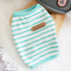Striped Puppy Sleeveless Vest Spring Summer Pet Clothes for Small Dogs Pomeranian Chihuahua Pullovers Kitten T-shirts Outfits Pet Shop Pet Clothing