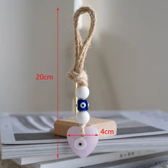 Lucky Eye Glass Blue Turkish Evil Eye Pendant Wall Hanging Multi Color Bead Handmade Decoration for Home Living Room Car