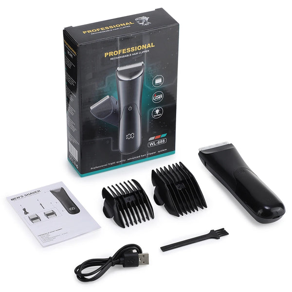 Men’s Electric Hair & Beard Trimmer with LED Light