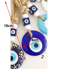 Lucky Eye Glass Blue Turkish Evil Eye Pendant Wall Hanging Multi Color Bead Handmade Decoration for Home Living Room Car