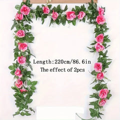 1Pcs 2.2M Artificial White Flower Fake Hanging Fake Vine Plants Leaves Artificials Garland Flowers Wedding Decoration