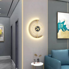 Living room light luxury creative clock wall lamp Home Decor