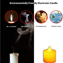Tea Light Flameless Flickering Candles Battery Operated Votive Light Home Decor for Party Wedding Birthday Halloween Gifts decor